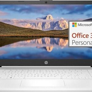 HP Newest 14" Ultral Light Laptop for Students and Business, Intel Quad-Core N4120, 8GB RAM, 192GB Storage(64GB eMMC+128GB Micro SD), 1 Year Office 365, Webcam, HDMI, WiFi, USB-A&C, Win 11 S