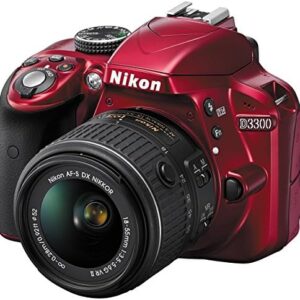 Nikon D3300 24.2 MP CMOS Digital SLR with Auto Focus-S DX NIKKOR 18-55mm f/3.5-5.6G VR II Zoom Lens (Red)