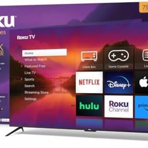 Roku 75" Select Series 4K HDR Smart RokuTV with Enhanced Voice Remote, Brilliant 4K Picture, Automatic Brightness, and Seamless Streaming