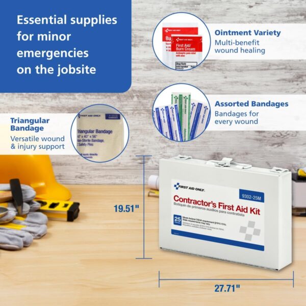 First Aid Only 9302-25M 25-Person Contractor's First Aid Kit for Home Renovation, Job Sites, and Construction Vehicles, 178 Pieces - Image 4