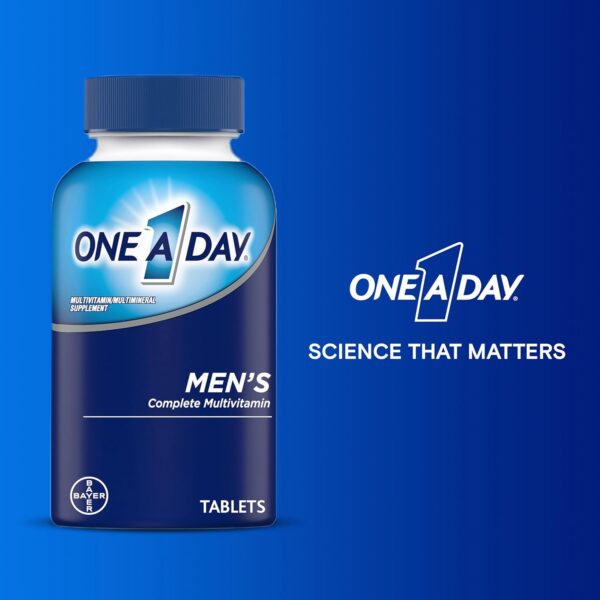 One A Day Men’s Multivitamin, Supplement Tablet with Vitamin A, Vitamin C, Vitamin D, Vitamin E and Zinc for Immune Health Support, B12, Calcium & more, 200 count (Packaging May Vary) - Image 6