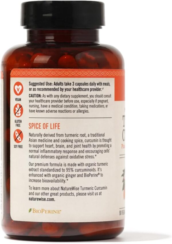 NatureWise Curcumin Turmeric 2250mg - 95% Curcuminoids & BioPerine Black Pepper Extract for Advanced Absorption - Daily Joint and Immune Health Support - Vegan, Non-GMO, 90 Count[30-Day Supply] - Image 8