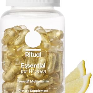 Ritual Essential for Women Prenatal Multivitamin: Folate & Choline for Neural Tube Support, Omega-3 DHA for Fetal Brain Development, Iron, Calcium-Helper D3 & K2, Non-GMO, Vegan, Citrus, 30 Days