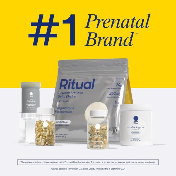 Ritual Essential for Women Prenatal Multivitamin: Folate & Choline for Neural Tube Support, Omega-3 DHA for Fetal Brain Development, Iron, Calcium-Helper D3 & K2, Non-GMO, Vegan, Citrus, 30 Days - Image 6