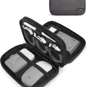 BAGSMART Electronic Organizer Travel Case, Travel Cord Organizer Travel Cable Organizer Bag, Charger Organizer, Tech Pouch as Travel Accessories, Cord Organizer for Phone, Power Bank, SD Card (Black)