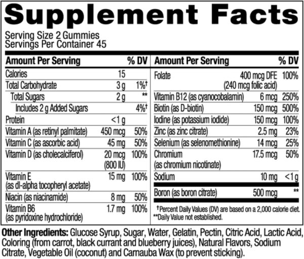 OLLY Women's Multivitamin Gummy, Vitamins A, D, C, E, Biotin, Folic Acid, Adult Chewable Vitamin, Berry Flavor, 45 Day Supply - 90 Count (Packaging May Vary) - Image 6