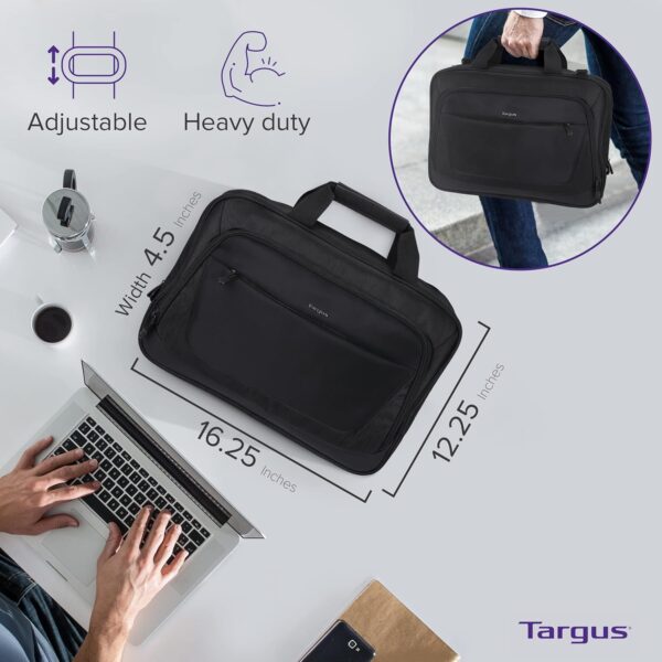 Targus CityLite Laptop Briefcase Shoulder Messenger Bag for 15.6-Inch Laptop, Black (TBT053US) - Image 4