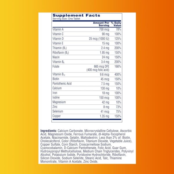ONE A DAY Womens Complete Daily Multivitamin with Vitamin A, B , C, D, and E, Calcium and Magnesium, Immune Health Support, 200 Count - Image 7
