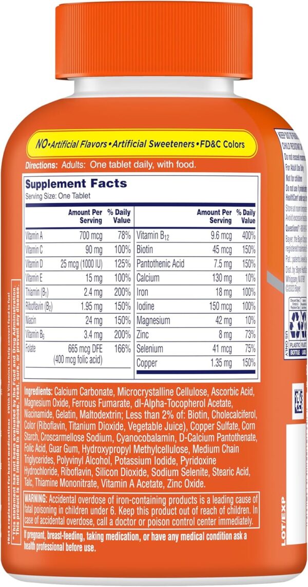 ONE A DAY Womens Complete Daily Multivitamin with Vitamin A, B , C, D, and E, Calcium and Magnesium, Immune Health Support, 200 Count - Image 8