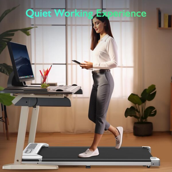 Under Desk Treadmill, Walking Pad for Home and Office, 2.5 HP Portable Walking Jogging Running Machine with Remote Control and LED Display, Sliver - Image 8