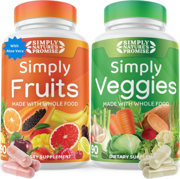 Simply Nature's Promise - Packed with Over 40 Different Fruits & Vegetables - Made with Whole Food Superfoods - with Aloe Vera - 100% Soy Free – 180 Capsules