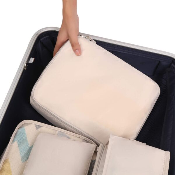 BAGAIL 8 Set Packing Cubes Luggage Packing Organizers for Travel Accessories-Cream - Image 4