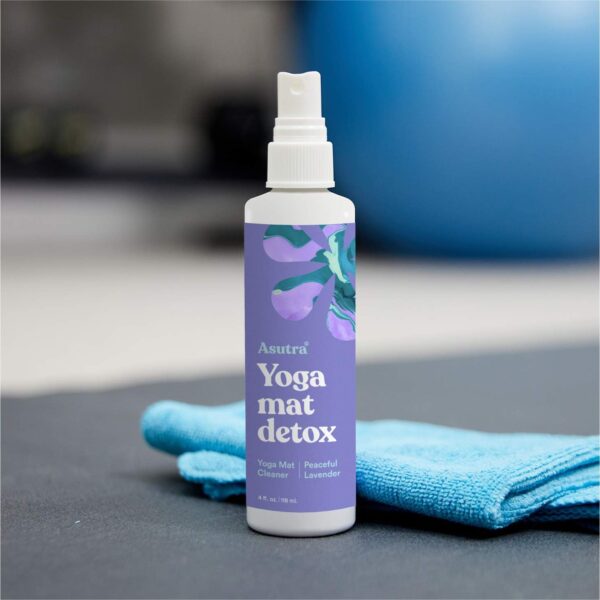 ASUTRA Yoga Mat Cleaner Spray (Peaceful Lavender), 4 fl oz - No Slippery Residue, Organic Essential Oils, Deep-Cleansing for Fitness Gear & Gym Equipment, Microfiber Towel Included - Image 9