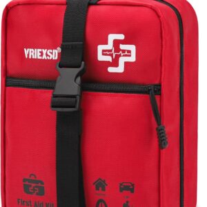 400 Piece Large First Aid Kit Premium Emergency Kits for Home, Office, Car, Outdoor, Hiking, Travel, Camping, Survival Medical First Aid Bag, Red