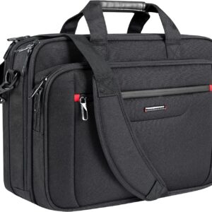 VANKEAN Laptop Briefcase Premium Laptop Case Fits Up to 17.3 Inch Business Shoulder Bag Laptop Expandable Water-Repellent Messenger Bag for Men/Women Computer Bag for Travel/Business/Black