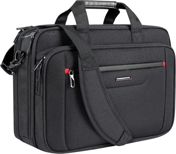 VANKEAN Laptop Briefcase Premium Laptop Case Fits Up to 17.3 Inch Business Shoulder Bag Laptop Expandable Water-Repellent Messenger Bag for Men/Women Computer Bag for Travel/Business/Black