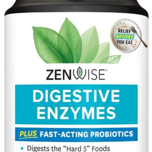 Zenwise Health Digestive Enzymes for Gut Health - Probiotic Multi Enzymes with Prebiotics and Probiotics for Women and Men for Digestive Health and Bloating Relief, Daily Enzymes for Digestion -100 CT