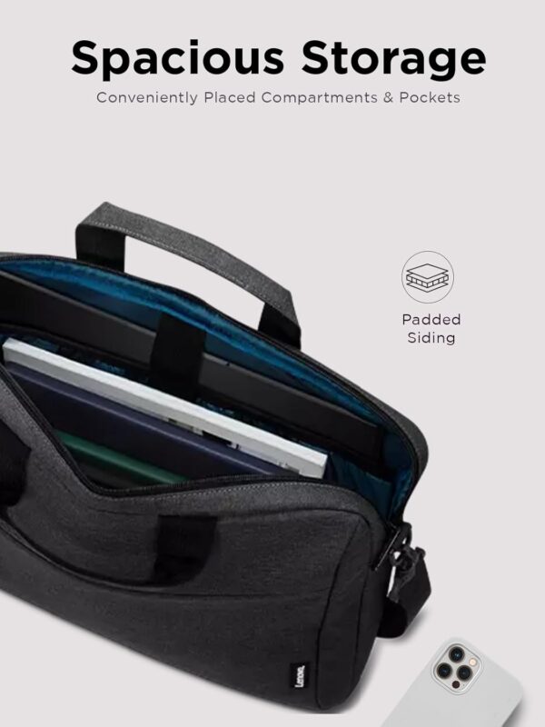 Lenovo Laptop Bag T210, Messenger Shoulder Bag for Laptop or Tablet, Sleek, Durable & Water-Repellent Fabric - Image 3