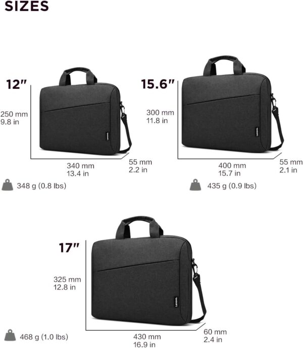 Lenovo Laptop Bag T210, Messenger Shoulder Bag for Laptop or Tablet, Sleek, Durable & Water-Repellent Fabric - Image 8