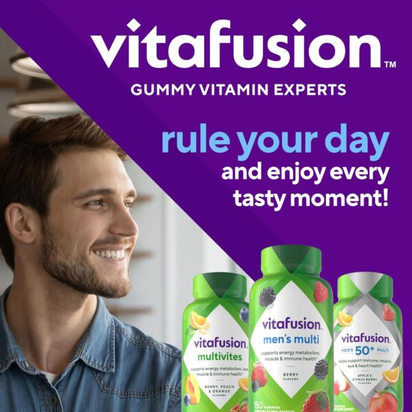 vitafusion Adult Gummy Vitamins for Men, Berry Flavored Daily Multivitamins for Men With Vitamins A, C, D, E, B6 and B12, America’s Number 1 Gummy Vitamin Brand, 75 Day Supply, 150 Count - Image 10