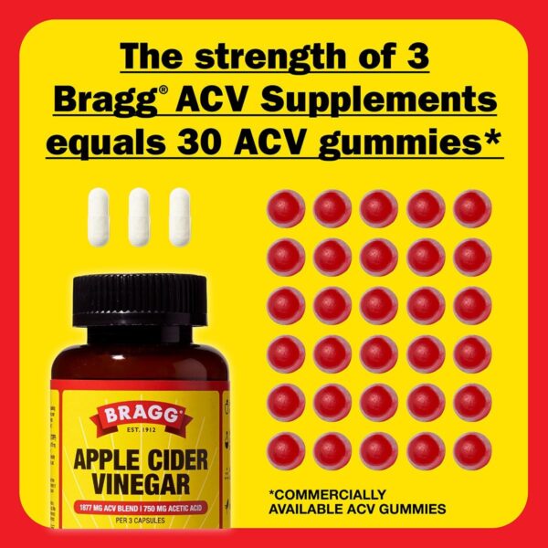 Bragg Apple Cider Vinegar Capsules with Vitamin D and Zinc - 90 Capsules - Supports The Immune System - Image 4