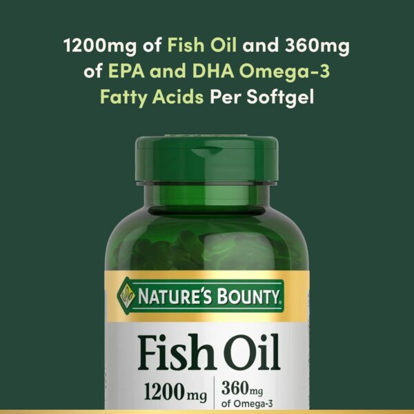 Nature's Bounty Fish Oil, Supports Heart Health, 1200 Mg, 360 Mg Omega-3, Rapid Release Softgels, 200 Ct - Image 3