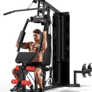 Home Gym, Multifunctional H10 Home Gym Equipment, Workout Station with 146LBS Weight Stack, Exercise Equipment with Pulley System for Full Body Training