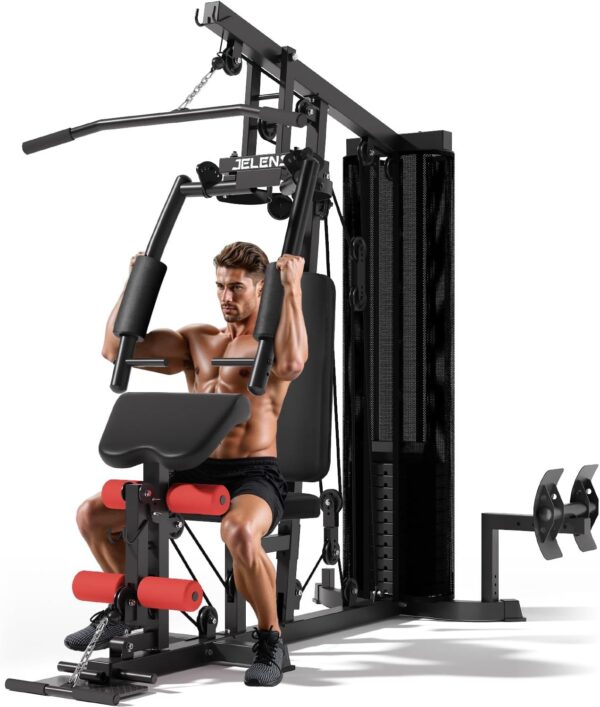 Home Gym, Multifunctional H10 Home Gym Equipment, Workout Station with 146LBS Weight Stack, Exercise Equipment with Pulley System for Full Body Training