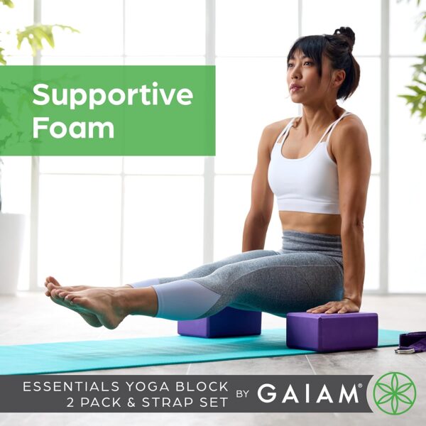 Gaiam Yoga Block - Supportive Latex-Free Eva Foam - Soft Non-Slip Surface with Beveled Edges for Yoga, Pilates, Meditation - Yoga Accessories for Stability, Balance, Deepen Stretches - Image 3