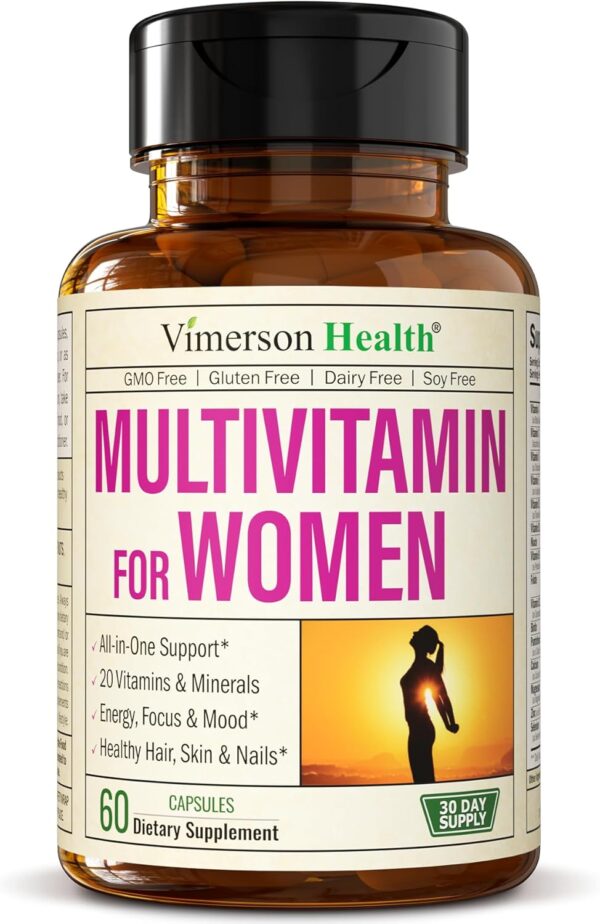 Multivitamin for Women - Daily Womens Multivitamin & Multimineral with Vitamin A, C, D, E, B12, Zinc and More Vitamins for Women - Womens Vitamins for Energy, Focus, and Womens Health. 60 Capsules