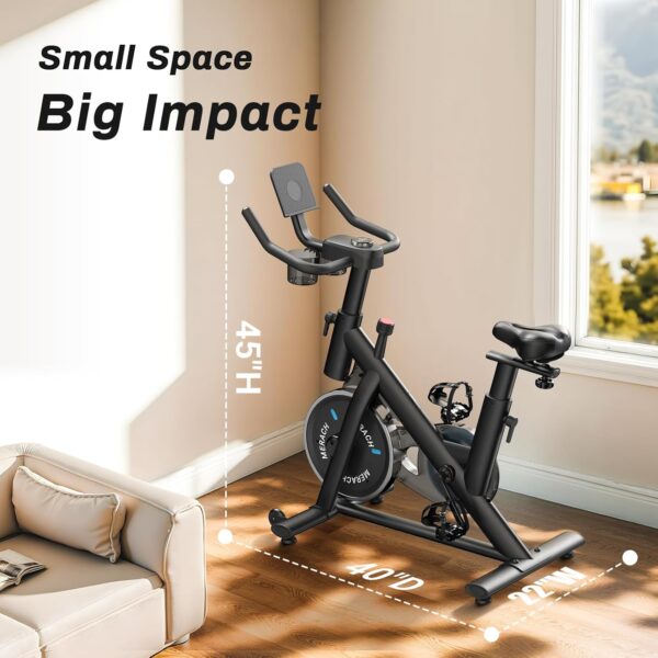 MERACH Exercise Bike, Brake Pad Stationary Bike with Exclusive App, Low Noise Indoor Cycling Bike with 300lbs Weight Capacity, Tablet Mount and Fitness Courses for Weight Loss - Image 7