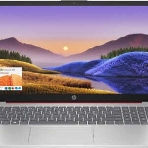 HP 15.6" Portable Laptop (Include 1 Year Microsoft 365), HD Display, Intel Quad-Core N200 Processor, 16GB RAM, 128GB Storage, Wi-Fi 5, Webcam, HDMI, Numeric Keypad, Windows 11 Home, Red