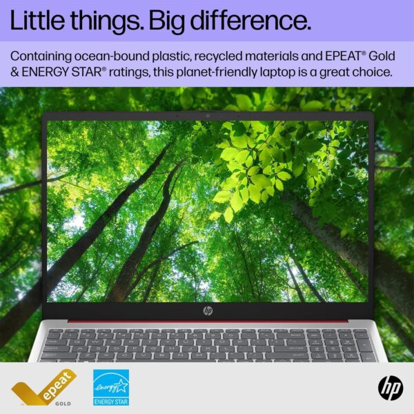 HP 15.6" Portable Laptop (Include 1 Year Microsoft 365), HD Display, Intel Quad-Core N200 Processor, 16GB RAM, 128GB Storage, Wi-Fi 5, Webcam, HDMI, Numeric Keypad, Windows 11 Home, Red - Image 5