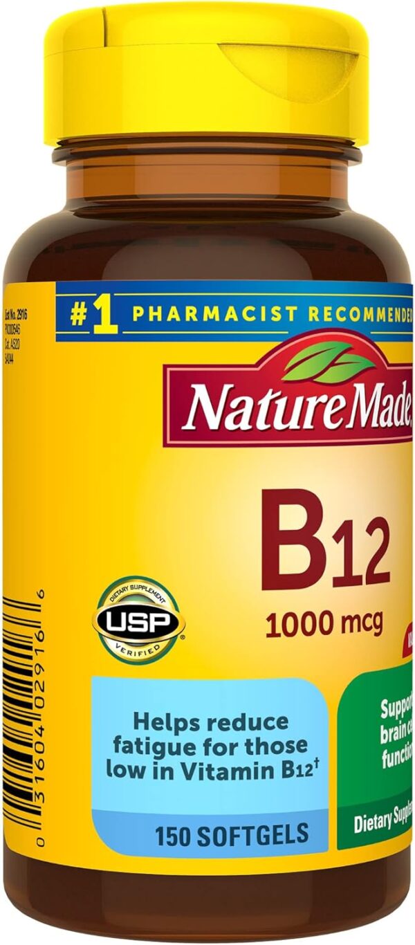 Nature Made Vitamin B12 1000 mcg, Dietary Supplement for Energy Metabolism Support, 150 Softgels, 150 Day Supply - Image 7