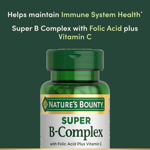 Nature's Bounty Super B Complex with Vitamin C & Folic Acid, Immune & Energy Support, 150 tablets - Image 3