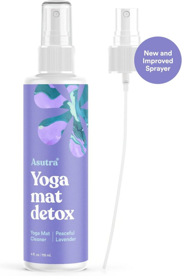 ASUTRA Yoga Mat Cleaner Spray (Peaceful Lavender), 4 fl oz - No Slippery Residue, Organic Essential Oils, Deep-Cleansing for Fitness Gear & Gym Equipment, Microfiber Towel Included - Image 2