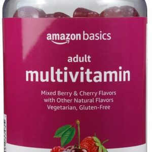 Amazon Basics Adult Multivitamin, 150 Gummies, 75-Day Supply, Mixed Berry & Cherry (Previously Solimo)