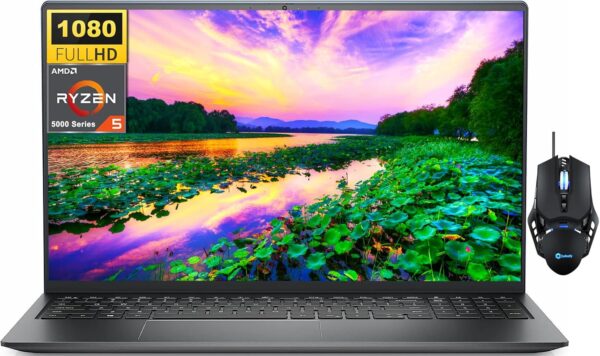 Dell Inspiron 15 3525 Laptop, 16GB RAM, 1TB SSD, High Performance for Business and Student, 15.6" FHD IPS Display, AMD Ryzen 5 5500U Processor (up to 4GHz Beat i7-10710U), with Cefesfy Mouse