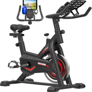 Exercise Bikes Stationary,Exercise Bike for Home Indoor Cycling Bike for Home Cardio Gym,Workout Bike with Ipad Mount & LCD Monitor,Silent Belt Drive