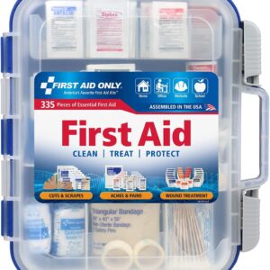 First Aid Only 91247 OSHA-Compliant First Aid Kit, All-Purpose 100-Person Emergency First Aid Kit for Business, Worksite, Home, and Car, 335 Pieces