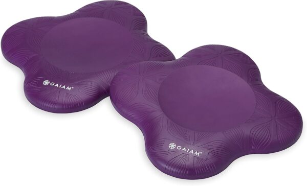 Gaiam Yoga Knee Pads (Set of 2) - Yoga Props and Accessories for Women/Men Cushions Knees and Elbows for Fitness, Travel, Meditation, Kneeling, Balance, Floor, Pilates