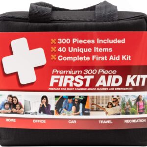 M2 BASICS Professional 300 Piece (40 Unique Items) First Aid Kit | First Aid Kit for Home, Car, Business, Travel | Medical Kit, Emergency Kit