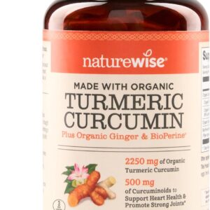 NatureWise Curcumin Turmeric 2250mg - 95% Curcuminoids & BioPerine Black Pepper Extract for Advanced Absorption - Daily Joint and Immune Health Support - Vegan, Non-GMO, 90 Count[30-Day Supply]