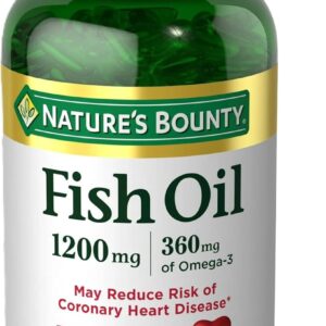 Nature's Bounty Fish Oil, Supports Heart Health, 1200 Mg, 360 Mg Omega-3, Rapid Release Softgels, 200 Ct