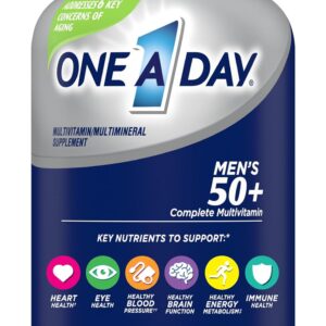 One A Day Men’s 50+ Healthy Advantage Multivitamin, Multivitamin for Men with Vitamins A, C, E, B6, B12, Calcium and Vitamin D, Tablet, 200 Count (Pack of 1)