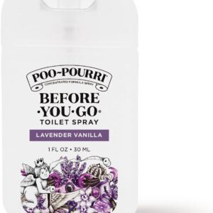 Poo-Pourri Before-You-Go Toilet Spray, Lavender Vanilla, 1 Fl Oz Pocket Travel Size - Lavender, Vanilla and Citrus