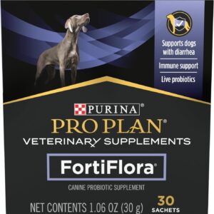 Purina Pro Plan Veterinary Supplements FortiFlora Dog Probiotic Supplement, Canine Nutritional Supplement - 30 Ct. Box