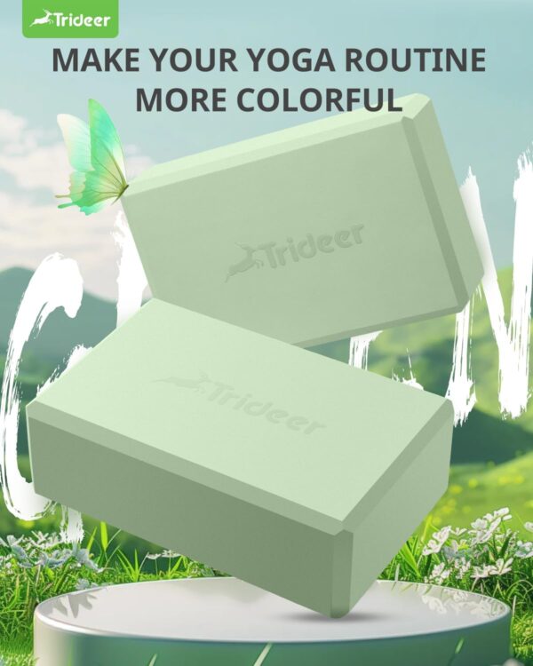 Trideer Yoga Block, Soft Non-Slip Surface Premium Foam Blocks, Supportive, Lightweight, Odor Resistant, Yoga Accessories for Pilates Meditation General Fitness Stretching Toning - Image 2