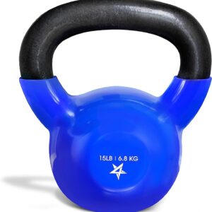 Yes4All 5-65lbs Kettlebells Vinyl Coated Cast Iron for Dumbbell Weights Exercises, Gym, Fitness, Full Body Workout Equipment Push up, Grip and Strength Training