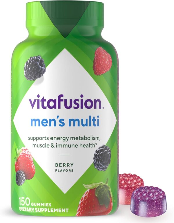 vitafusion Adult Gummy Vitamins for Men, Berry Flavored Daily Multivitamins for Men With Vitamins A, C, D, E, B6 and B12, America’s Number 1 Gummy Vitamin Brand, 75 Day Supply, 150 Count